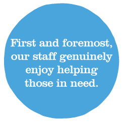 Quote: First and foremost, our staff genuinely enjoy helping those in need.